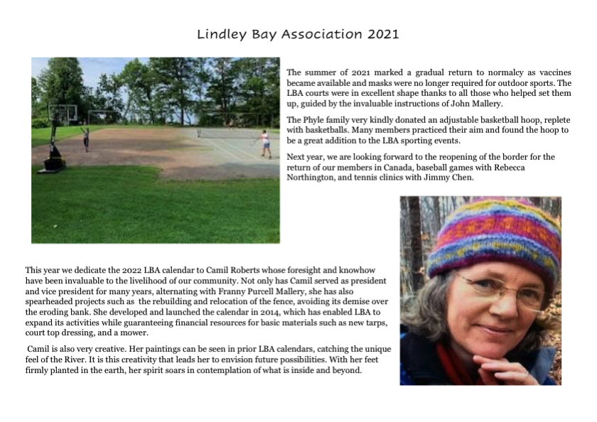 Lindley Bay Association 2022 Calendar